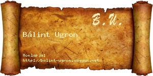 Bálint Ugron névjegykártya